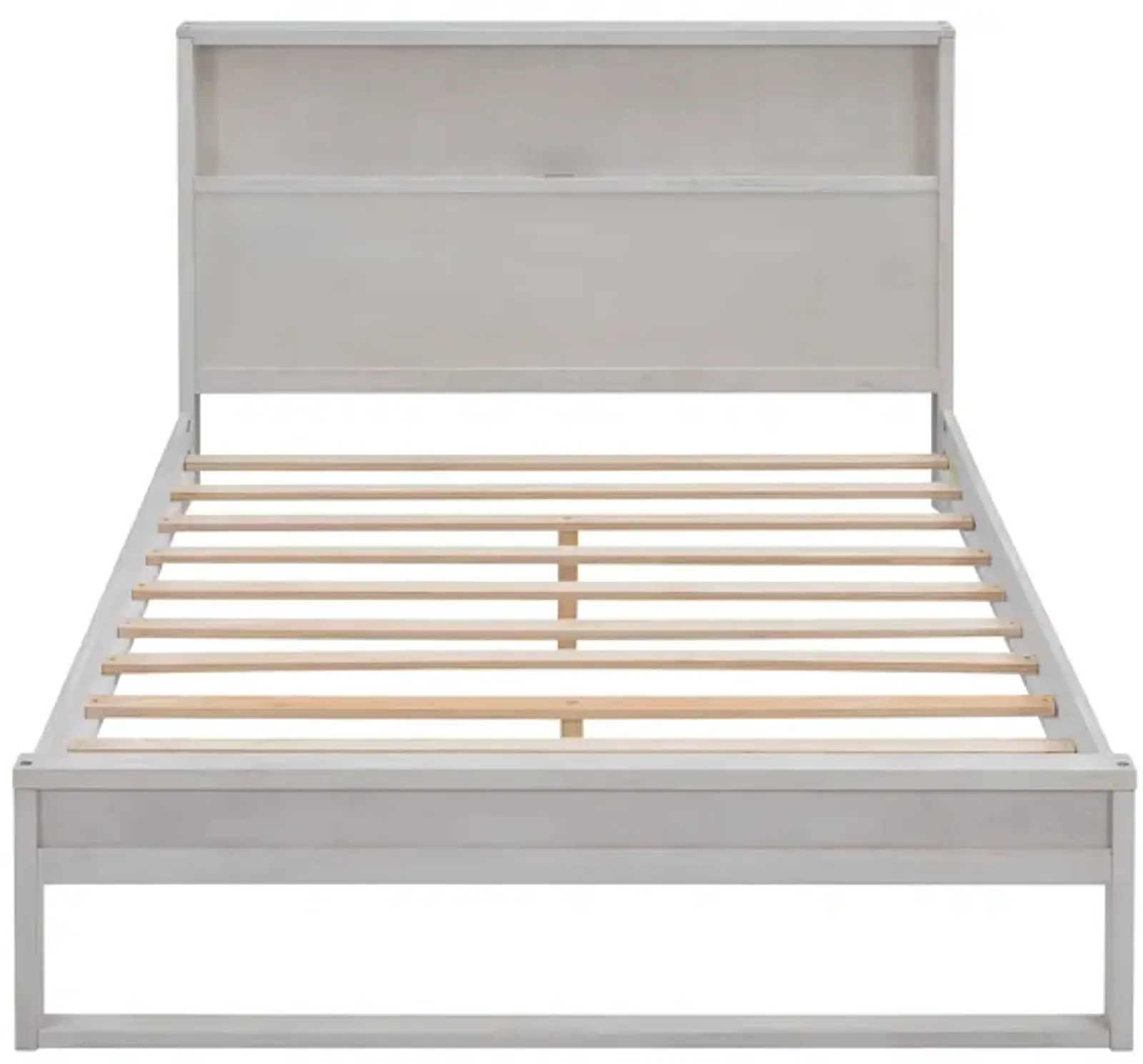 Merax Platform Bed with Storage Headboard