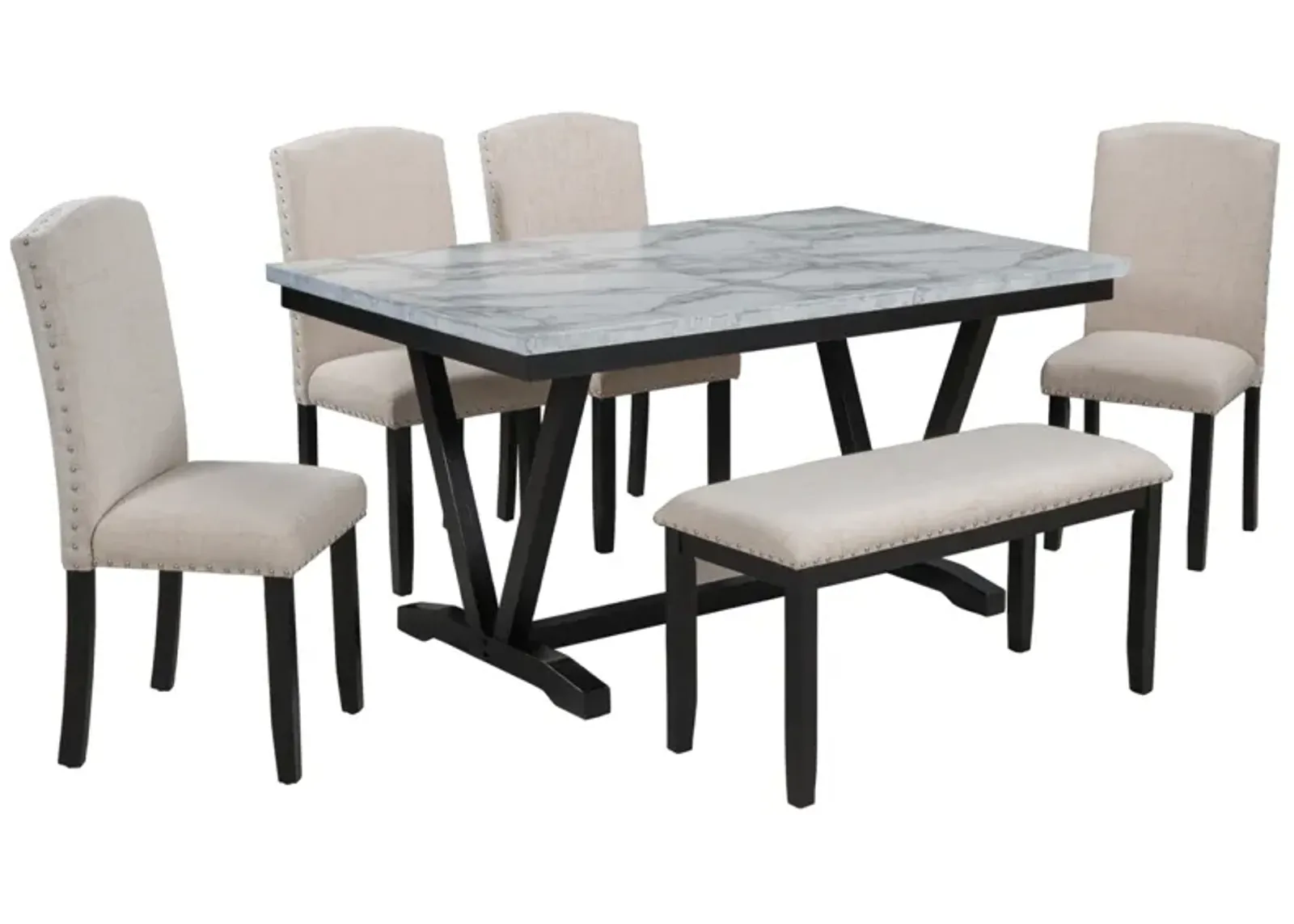 Modern Style 6-piece Dining Set