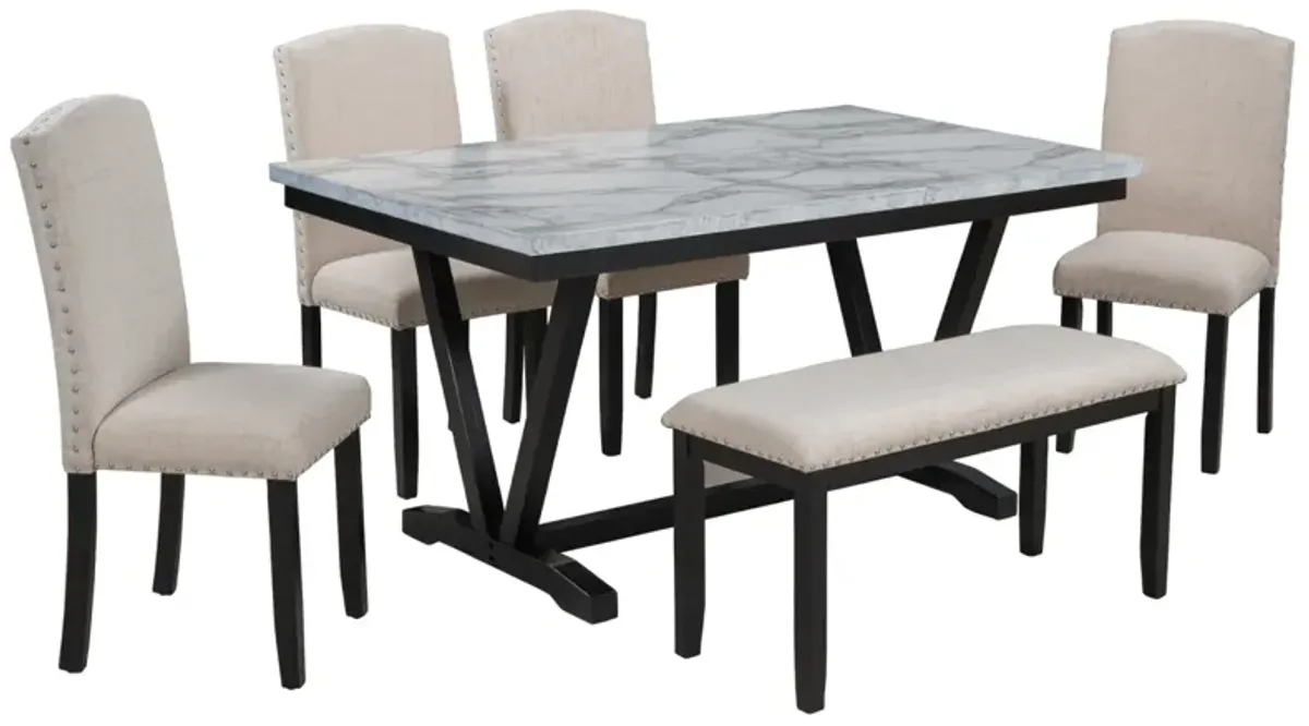 Modern Style 6-piece Dining Set