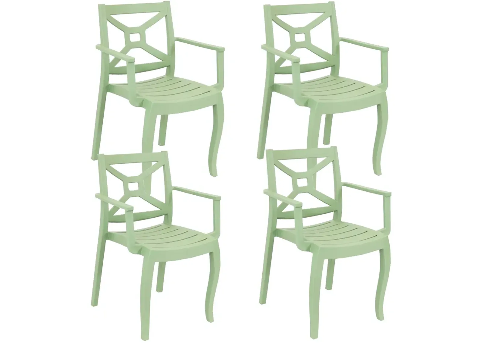 Sunnydaze Tristana Plastic Stackable Patio Armchair