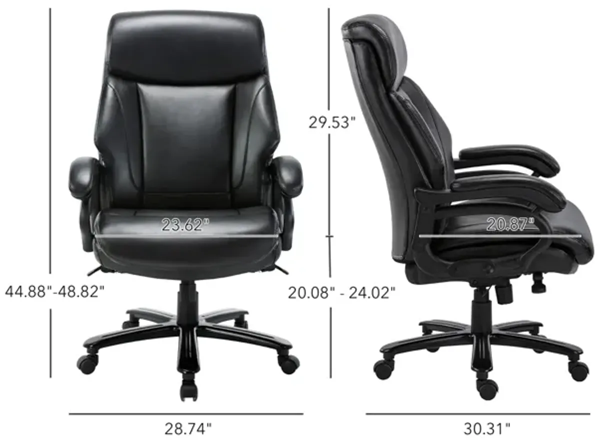 Big and Tall Executive Office Chair, Bonded Leather Computer Desk Chair 400lbs with Padded Armrests