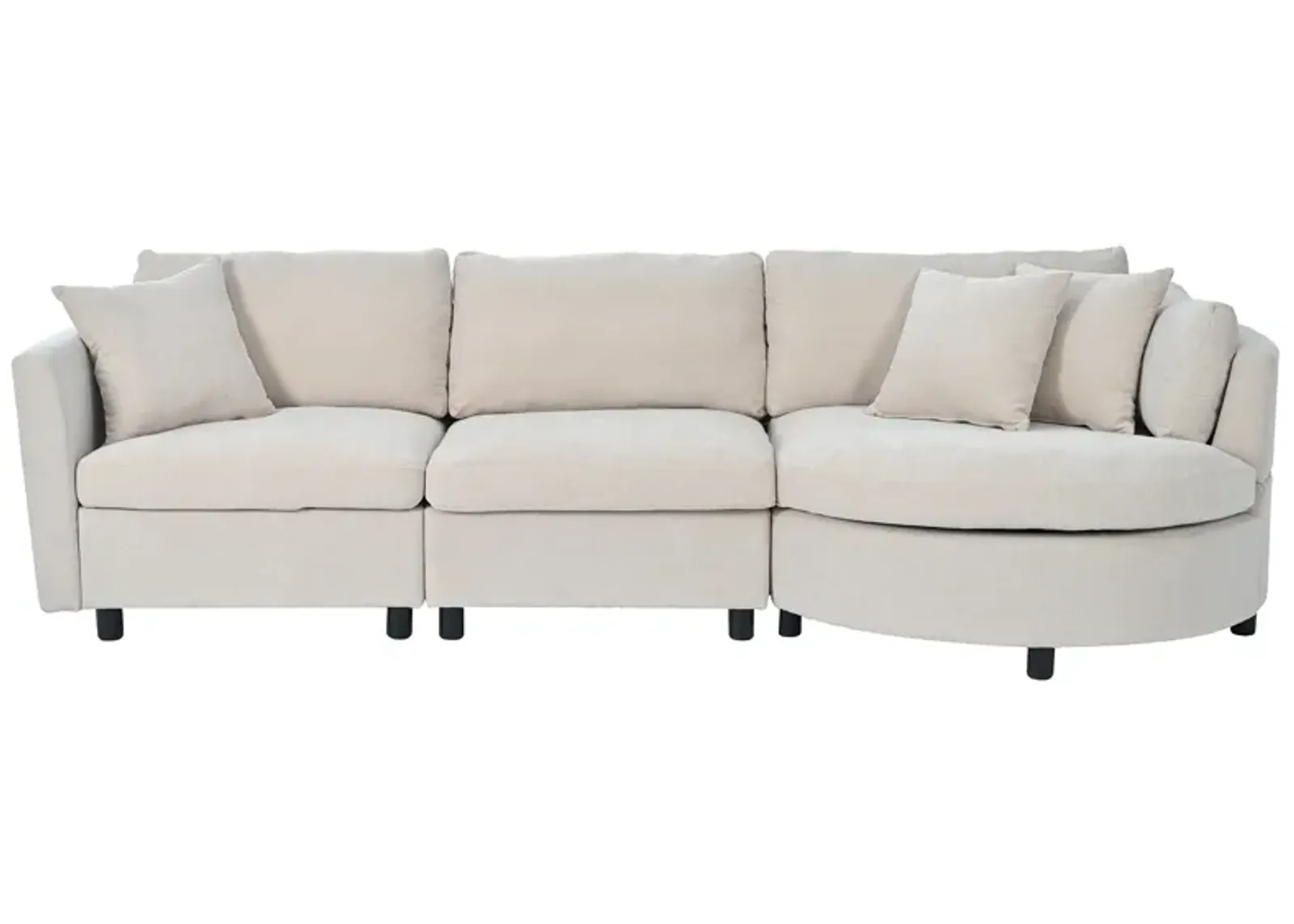 Merax Modern Fabric Sofa with Three Pillows