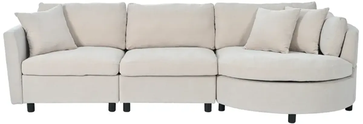 Merax Modern Fabric Sofa with Three Pillows