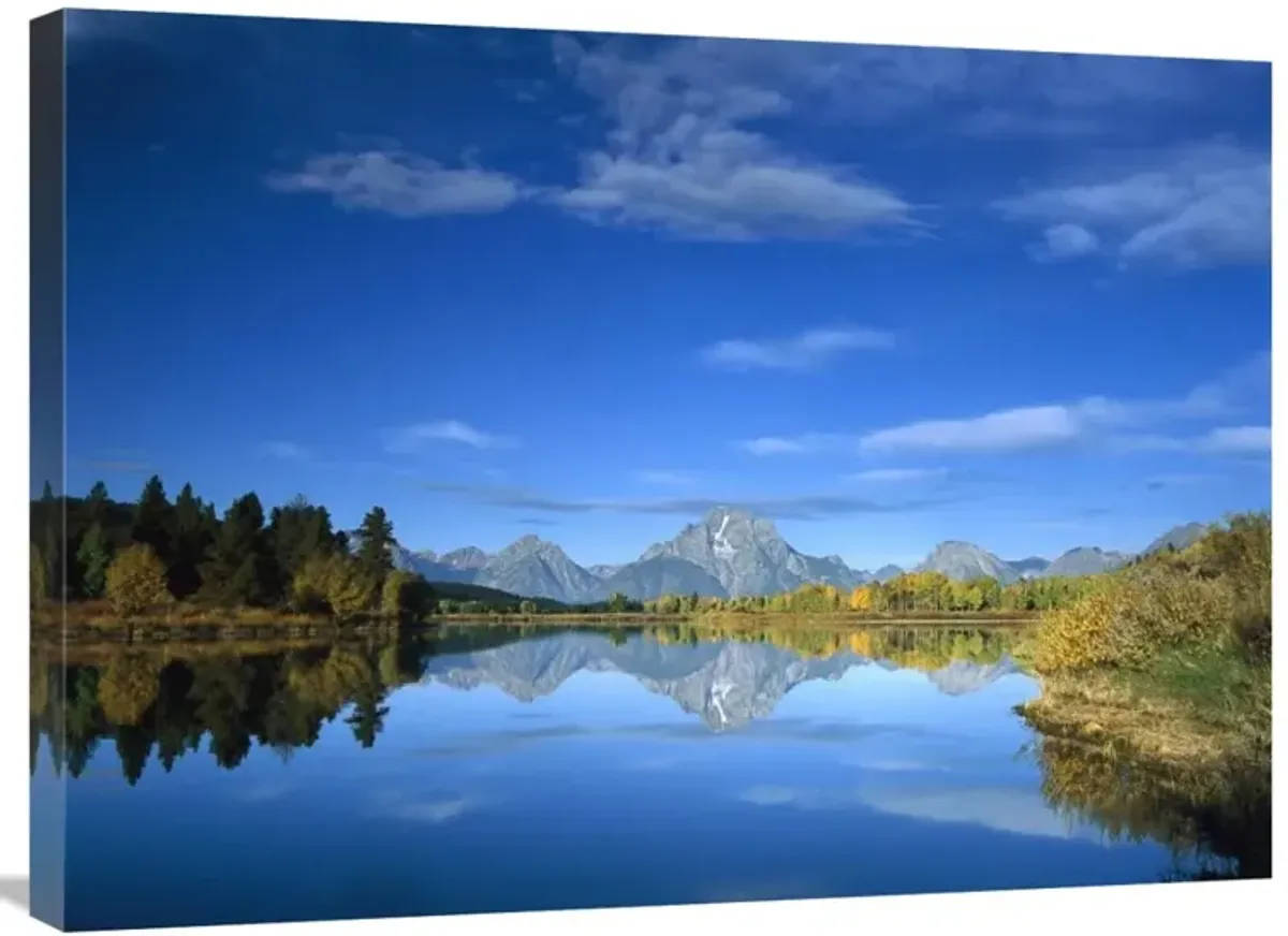 Mt Moran reflected in Oxbow Bend, Grand Teton National Park, Wyoming-Canvas Art-32x24