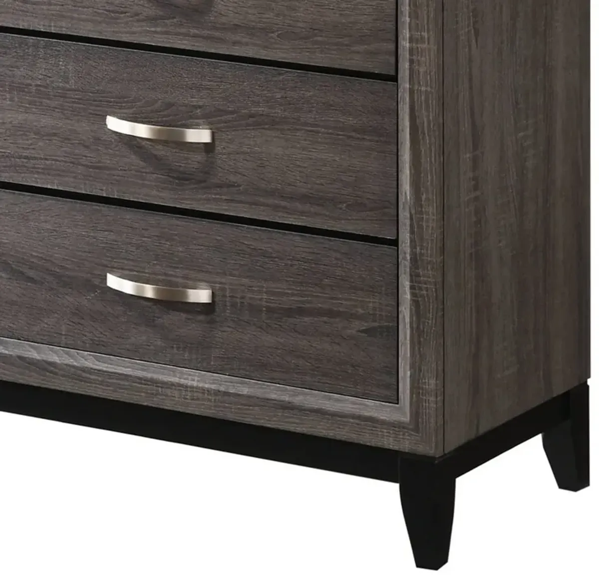 Chest with 5 Storage Drawers and Grain Details, Gray-Benzara