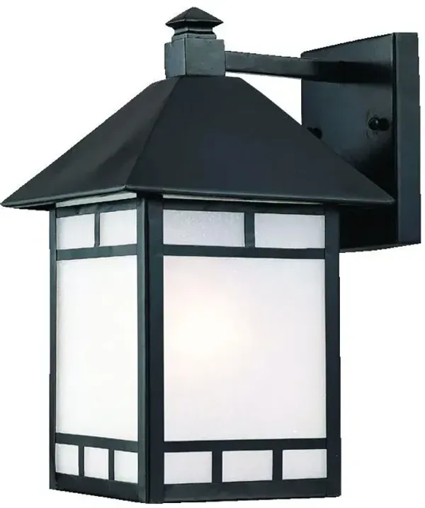 Hivvago XL Matte Black Frosted Glass Lantern Wall Light