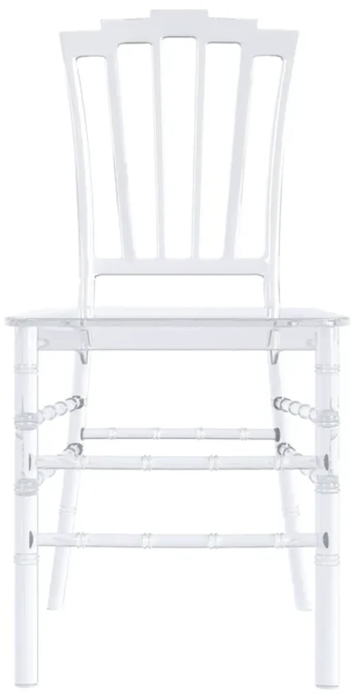 LeisureMod Synth Series Modern Dining Chair in Clear Set of 2