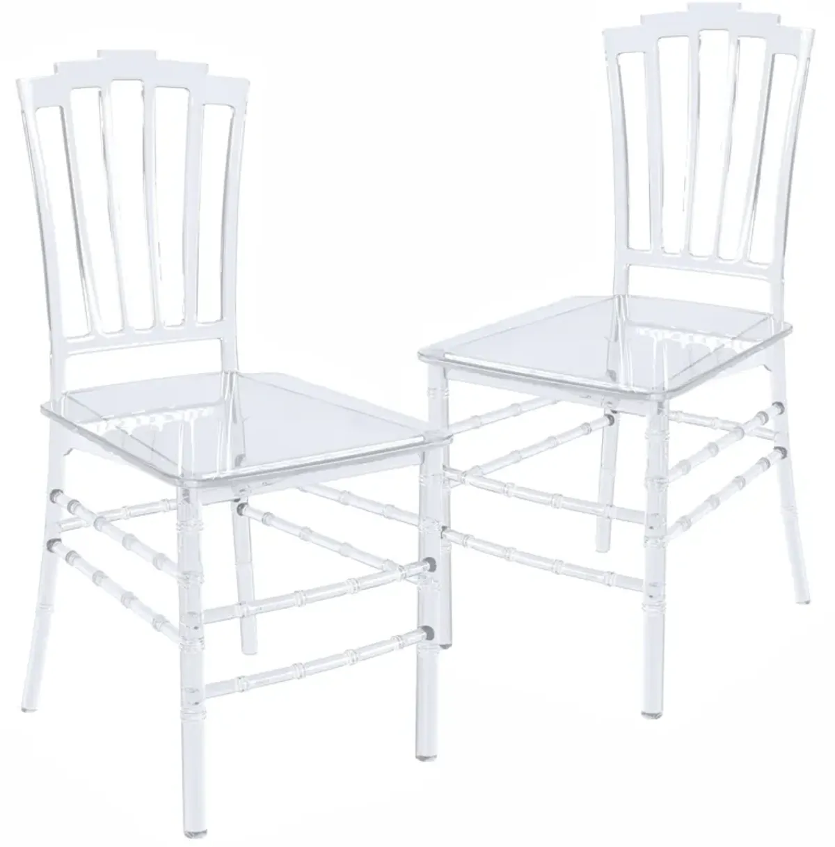 LeisureMod Synth Series Modern Dining Chair in Clear Set of 2