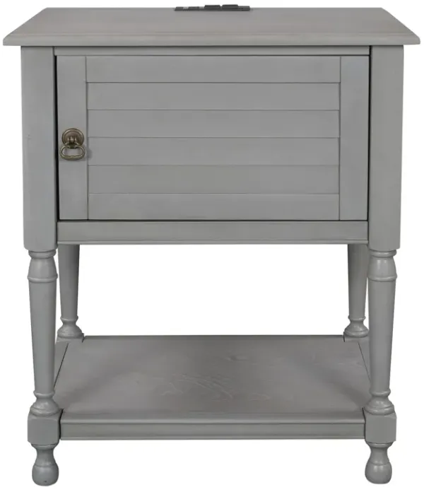 Versatile Nightstand with Two Built-in Shelves Cabinet and an Open Storage,USB Charging Design