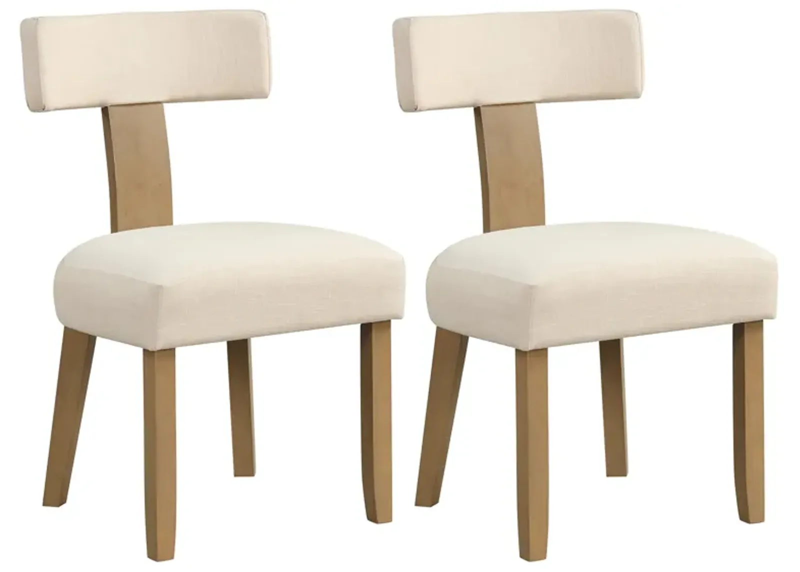 Dining Chairs Set of 2 with Curved Backrest Padded Seat