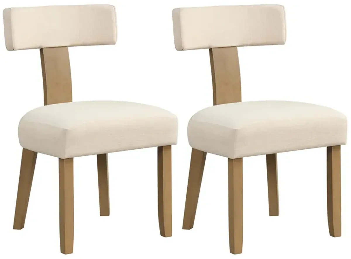 Dining Chairs Set of 2 with Curved Backrest Padded Seat