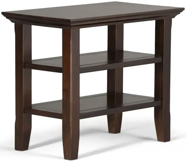 Simpli Home Acadian Solid Wood Narrow Side Table In Brunette Brown