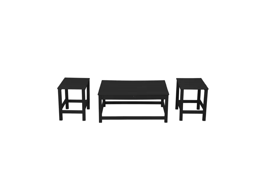 WestinTrends 3-Piece Outdoor Patio Adirondack Coffee and Side Table Set