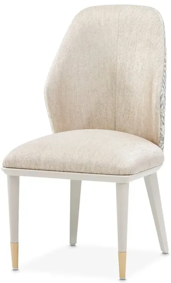 Michael Amini Lisbon Dining Side Chair - Silken Matte Cream Set of 2