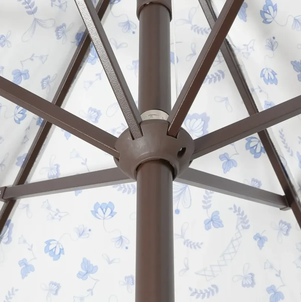 Collins Classic Cottage Tassel Market Patio Umbrella with Auto-Tilt, Crank, Wind Vent and UV Protection
