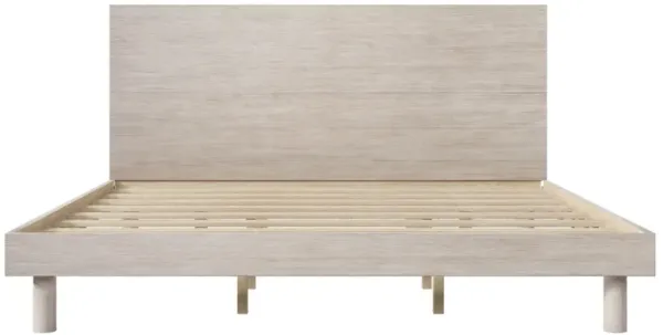 Merax Modern Concise Style Solid Wood Grain Platform Bed Frame