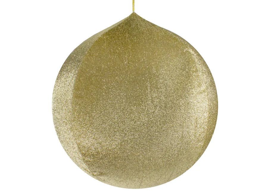 27.5" Gold Tinsel Inflatable Christmas Ball Ornament Outdoor Decoration