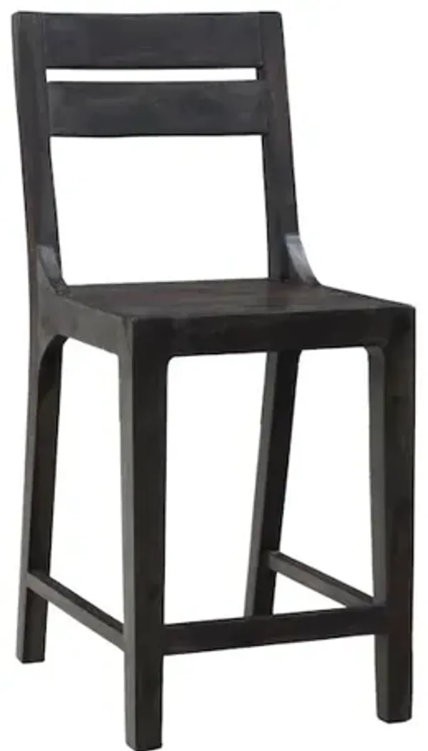 Porter Designs Fall River Solid Sheesham Wood 24 Counter Height Dining Chair, Gray (Set Of 2)