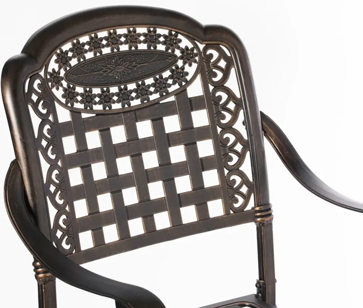 Indoor and Outdoor Bronze Dinning Set 2 Chairs Cast Aluminum.