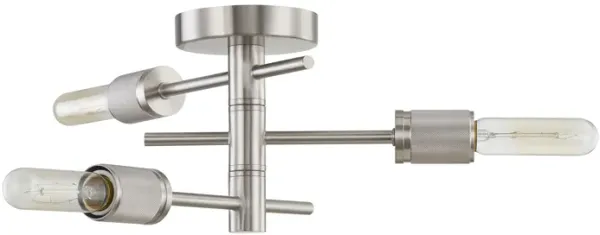 Module 15'' Silver Wide 3-Light Semi Flush Mount