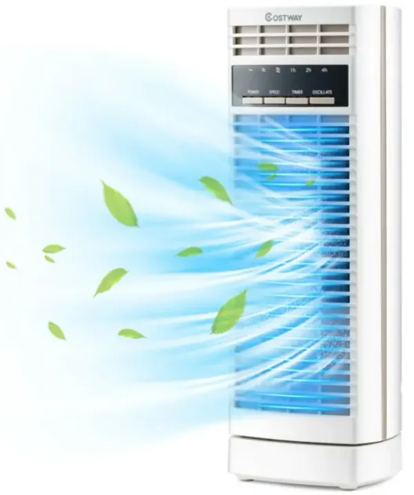 Mini Oscillating Tower Electric Desk Fan with 3 Speed and Timer