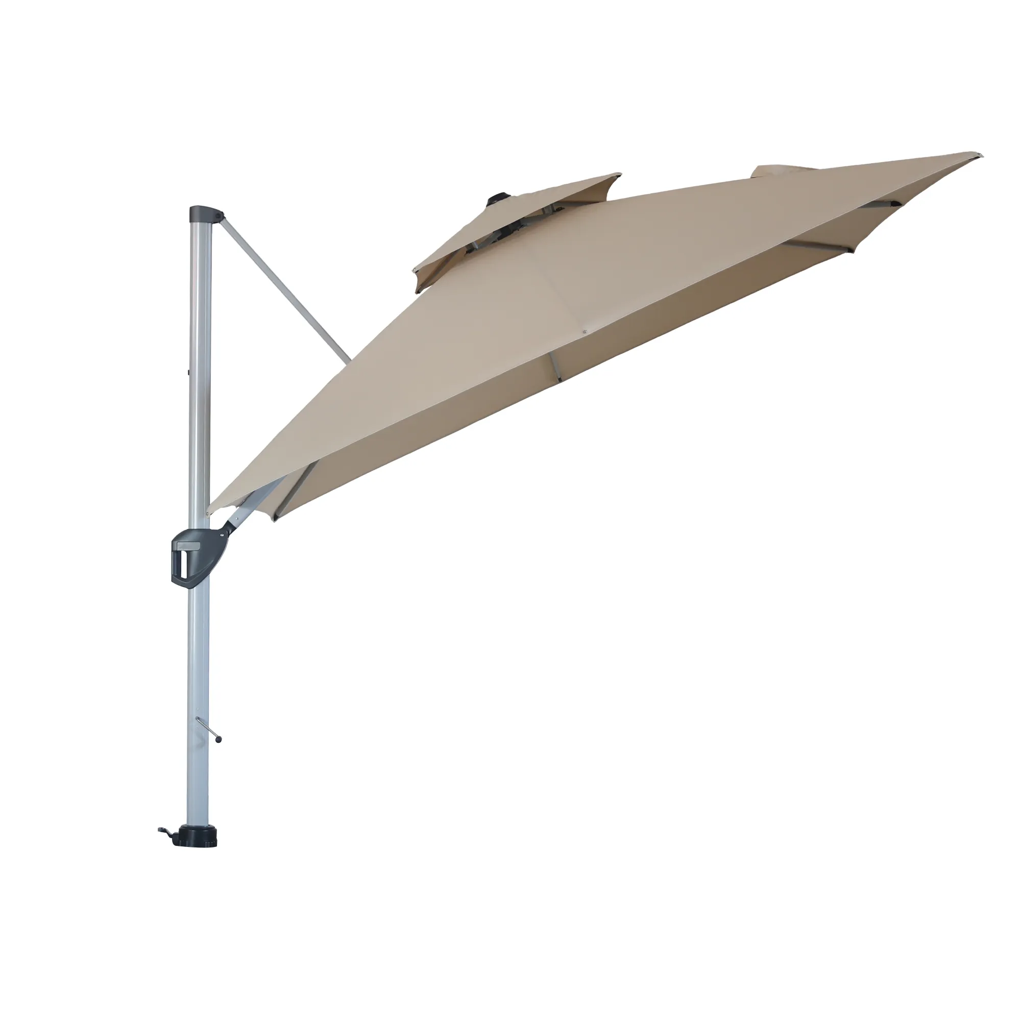 MONDAWE 10ft 2-Tier Square Cantilever Outdoor Patio Umbrella with Included Cover