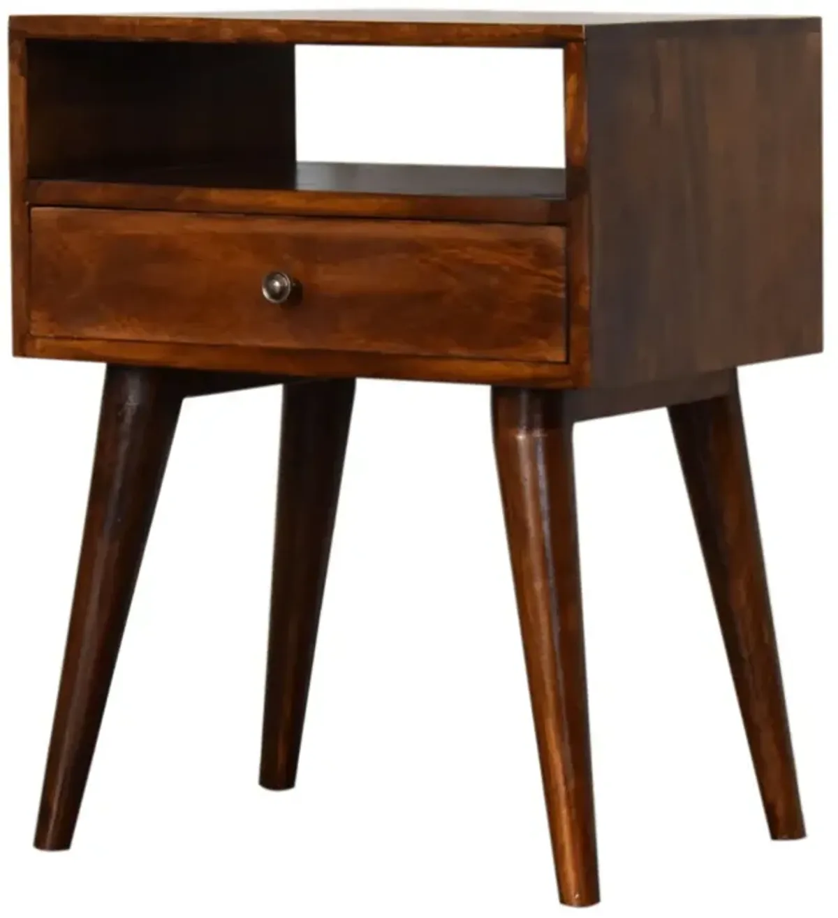 Modern Chestnut Solid Wood 1 Drawer  NightStand