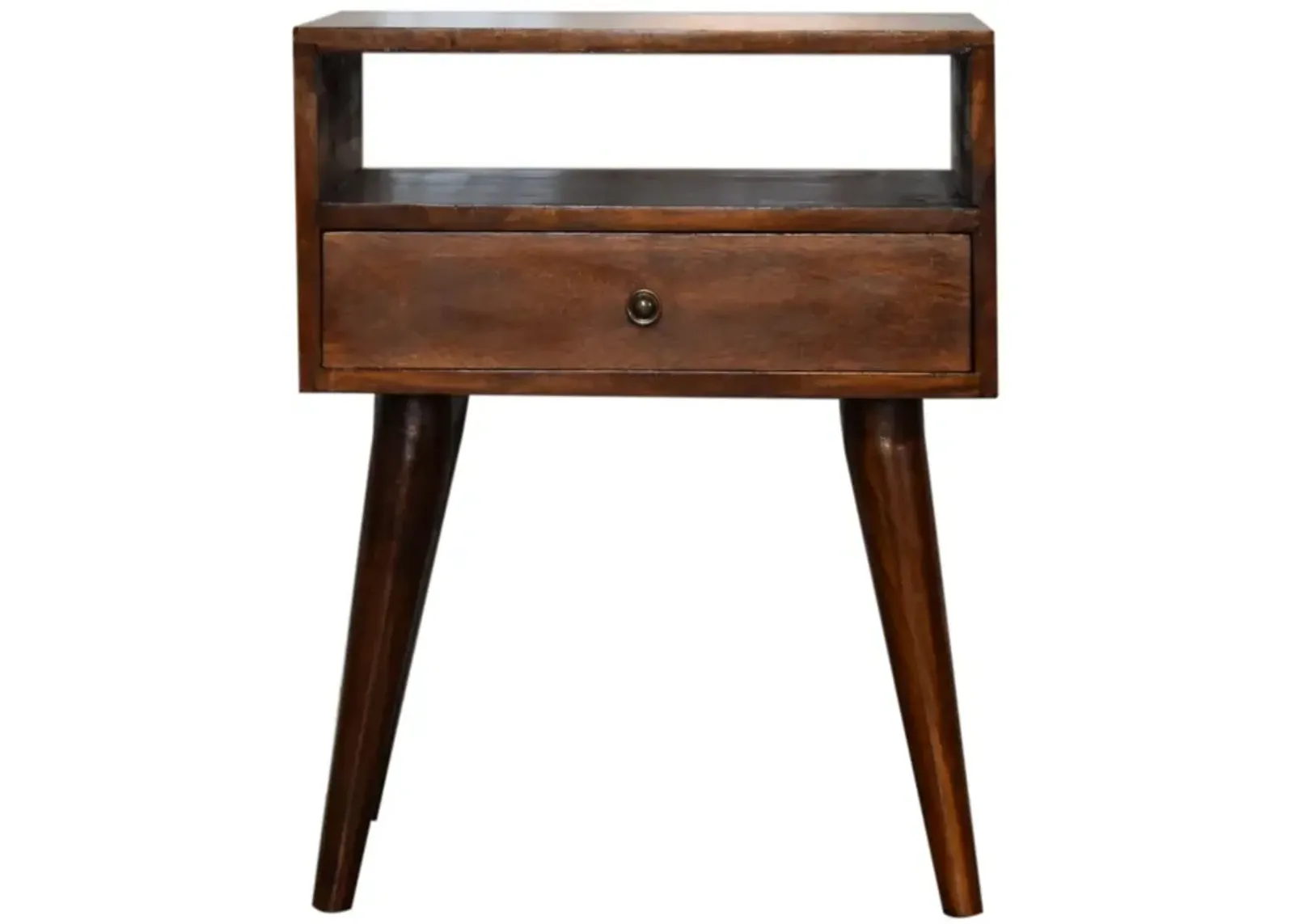 Modern Chestnut Solid Wood 1 Drawer  NightStand