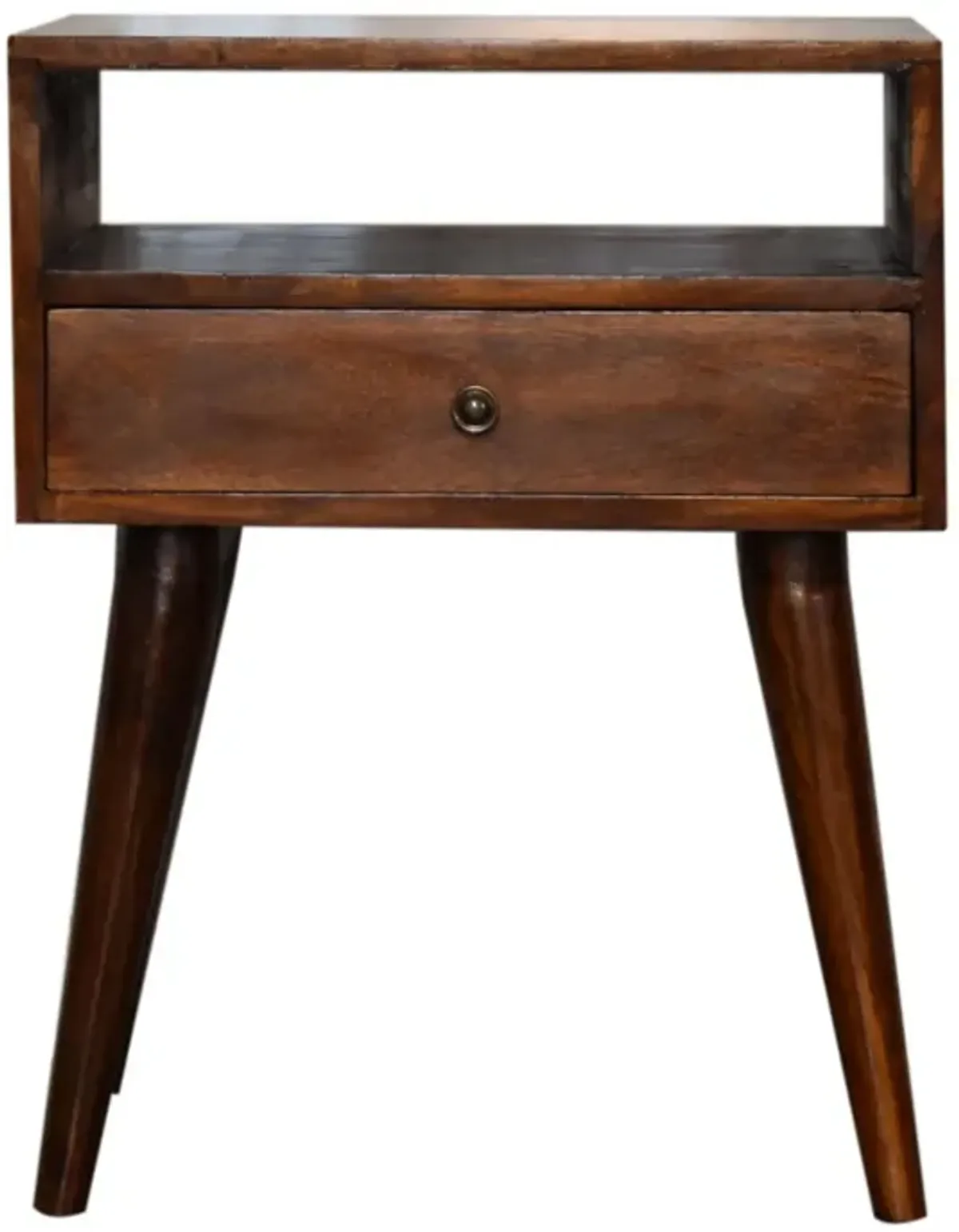 Modern Chestnut Solid Wood 1 Drawer  NightStand