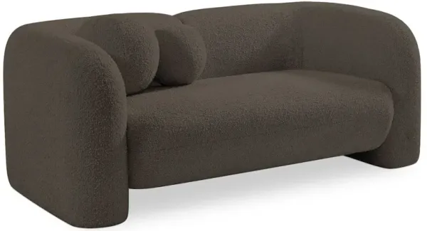 Meridian Furniture Emory Brown Boucle Fabric Loveseat