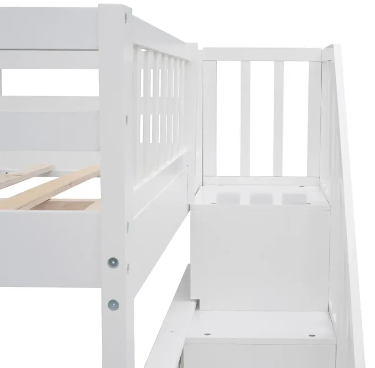 Modern Storage Bunk Bed with Open Shelves