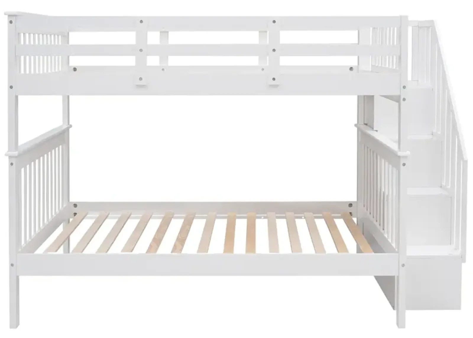 Modern Storage Bunk Bed with Open Shelves