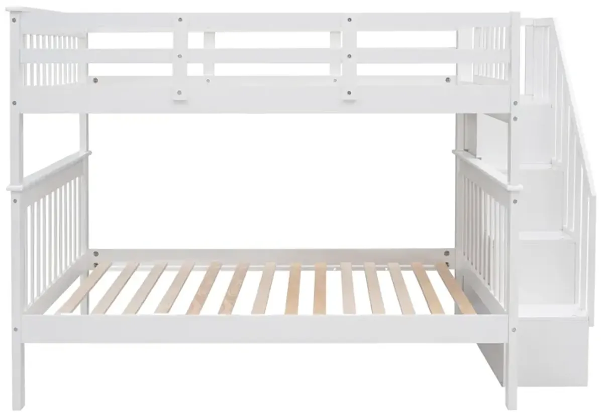 Modern Storage Bunk Bed with Open Shelves