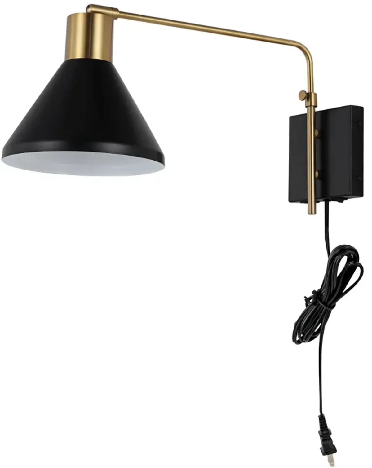 Max Swing Arm Modern Midcentury Iron USB Charging Port LED Sconce