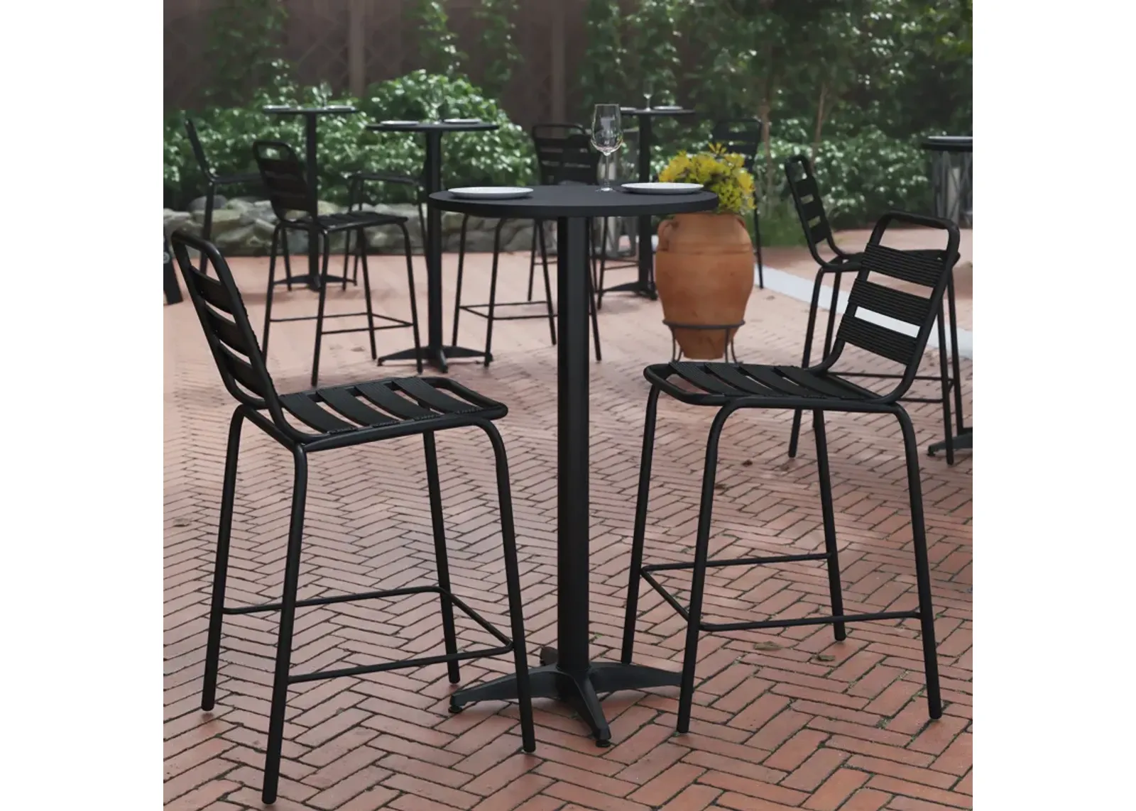 23.25RD Black Fold Bar Table