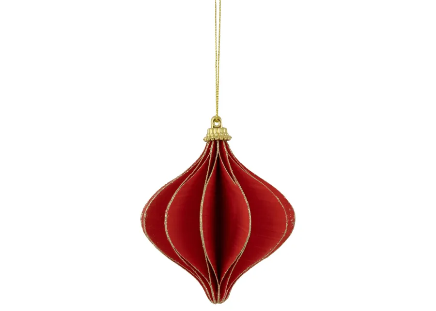 4.25" Glittered Red Onion Christmas Ornament