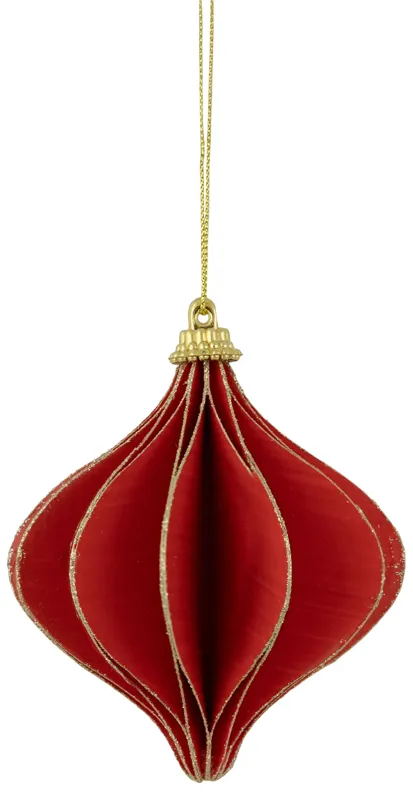 4.25" Glittered Red Onion Christmas Ornament