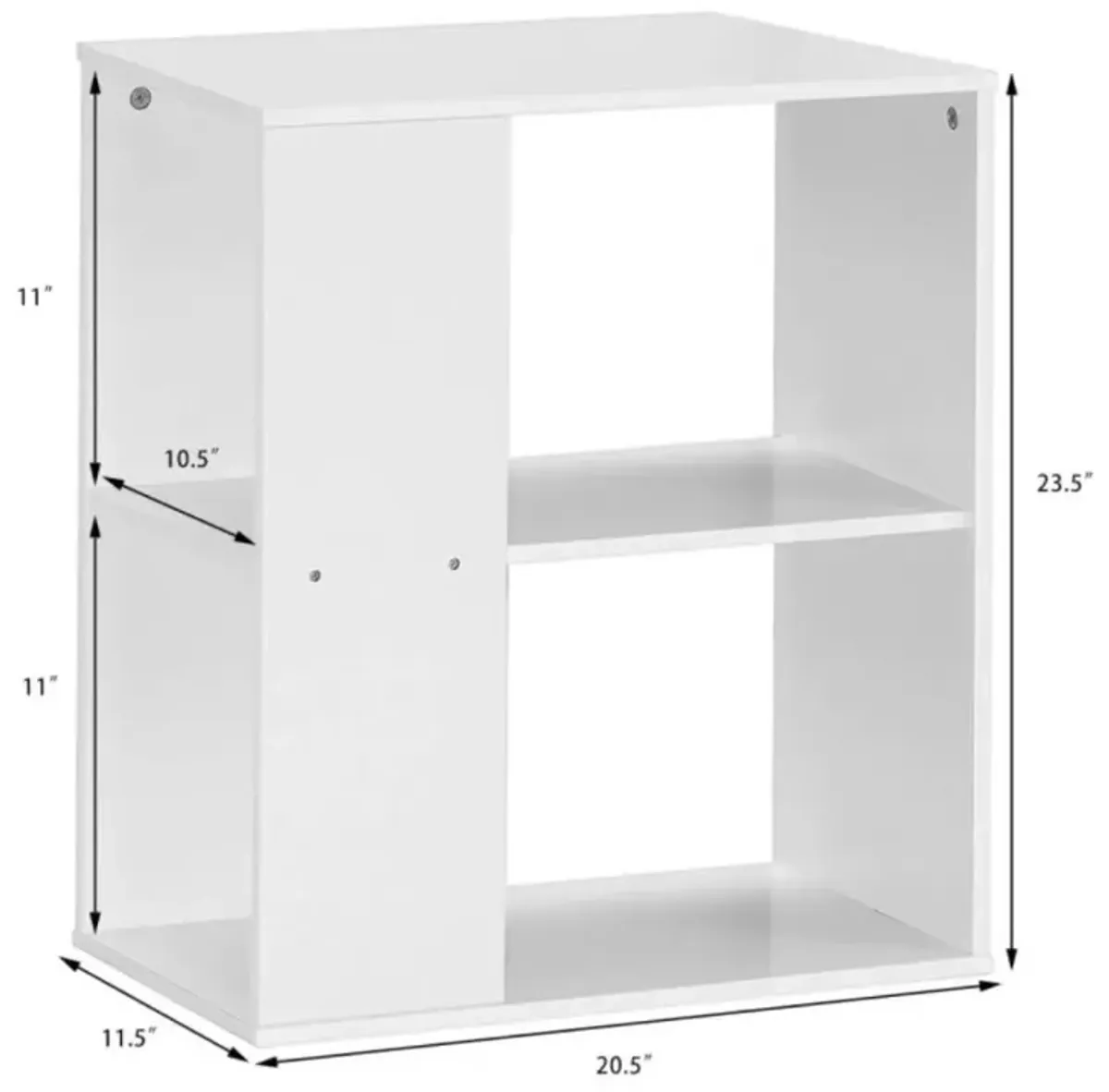 Hivvago 2-Tier Side End Table with Storage Shelves