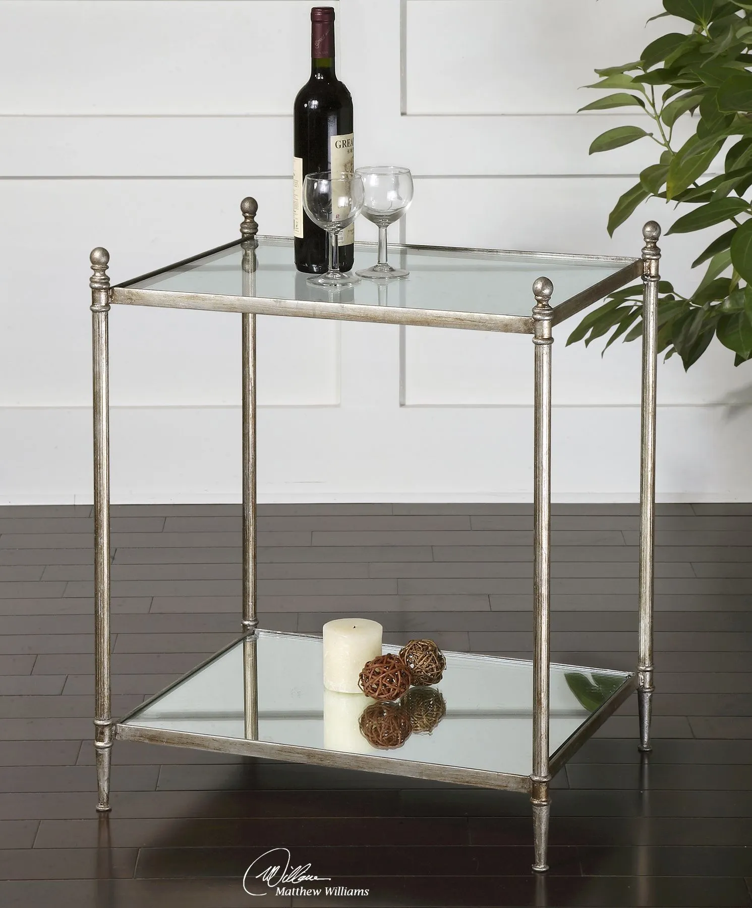 Uttermost Gannon Mirrored Glass End Table