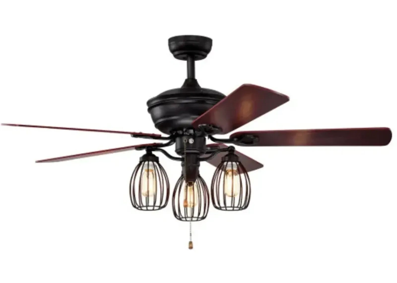 52" Electric Ceiling Fan with 5 Blades and 3 Lights for Living Room and Bedroom