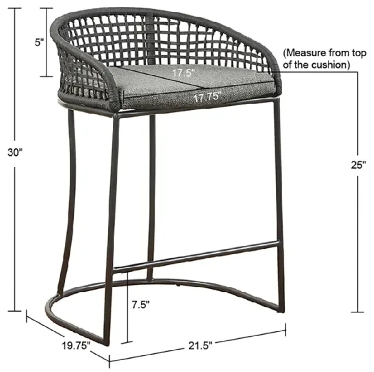 Woven Counter Stool 25"