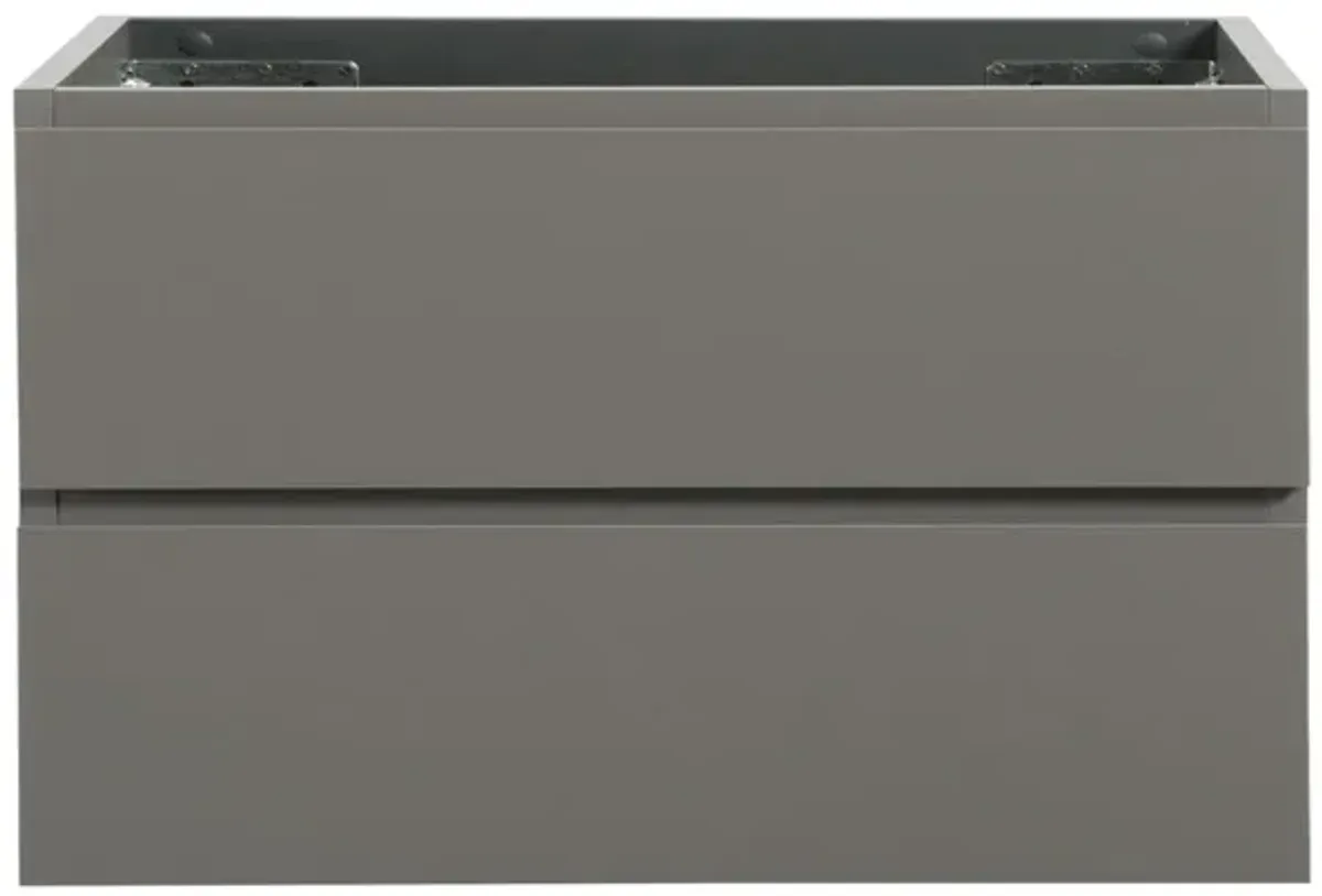 Streamdale Gray Pre-Assembled Wall Cabinet with Drawers