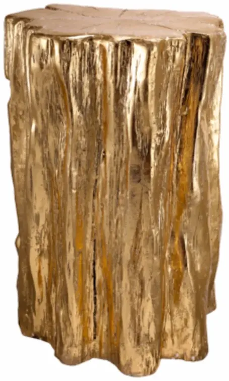 Well Designed Nature Inspired Tree Trunk Stool, Gold-Benzara