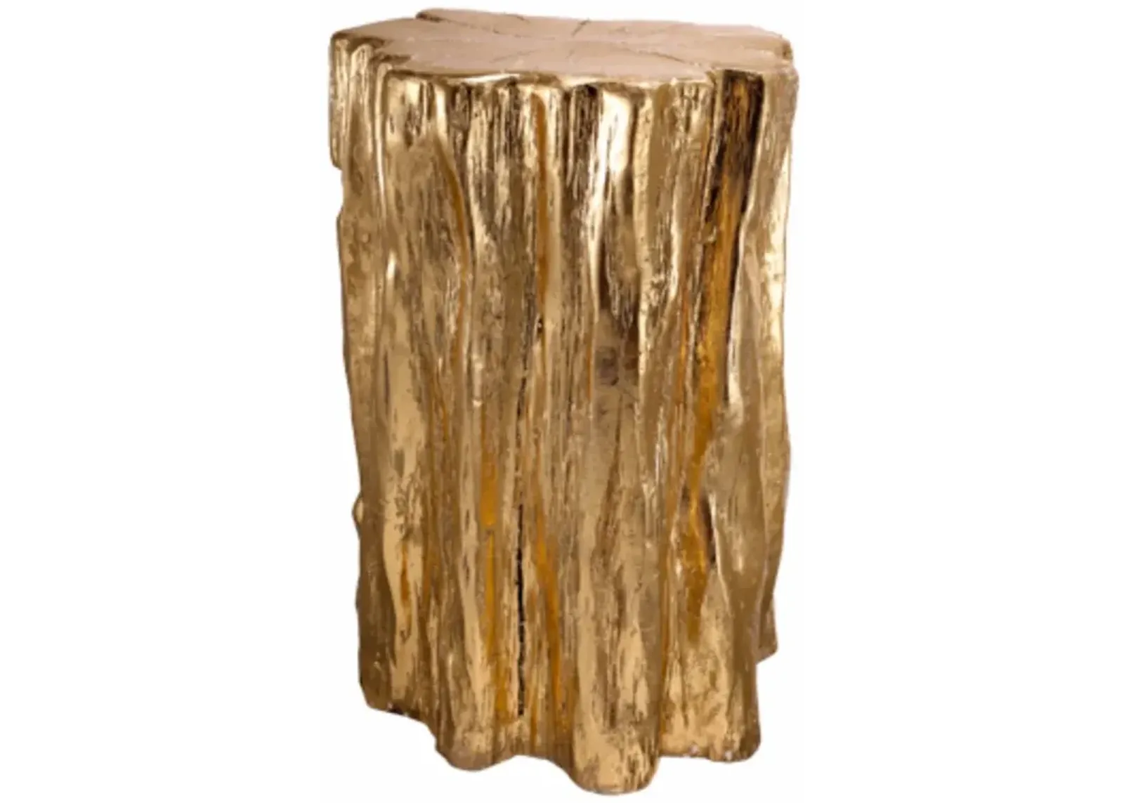 Well Designed Nature Inspired Tree Trunk Stool, Gold-Benzara