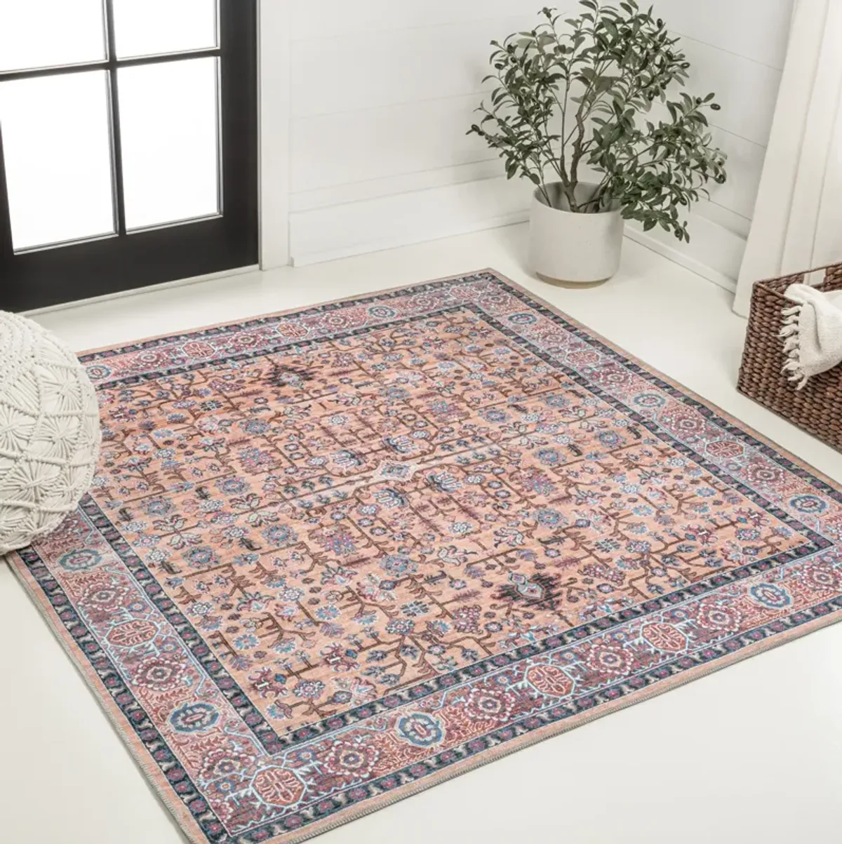 Kemer All-Over Persian Machine-Washable Area Rug