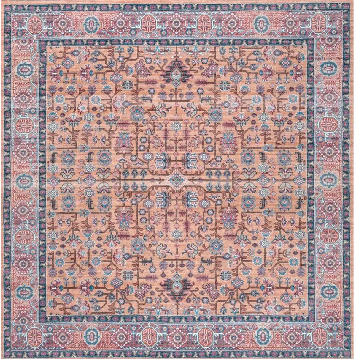 Kemer All-Over Persian Machine-Washable Area Rug