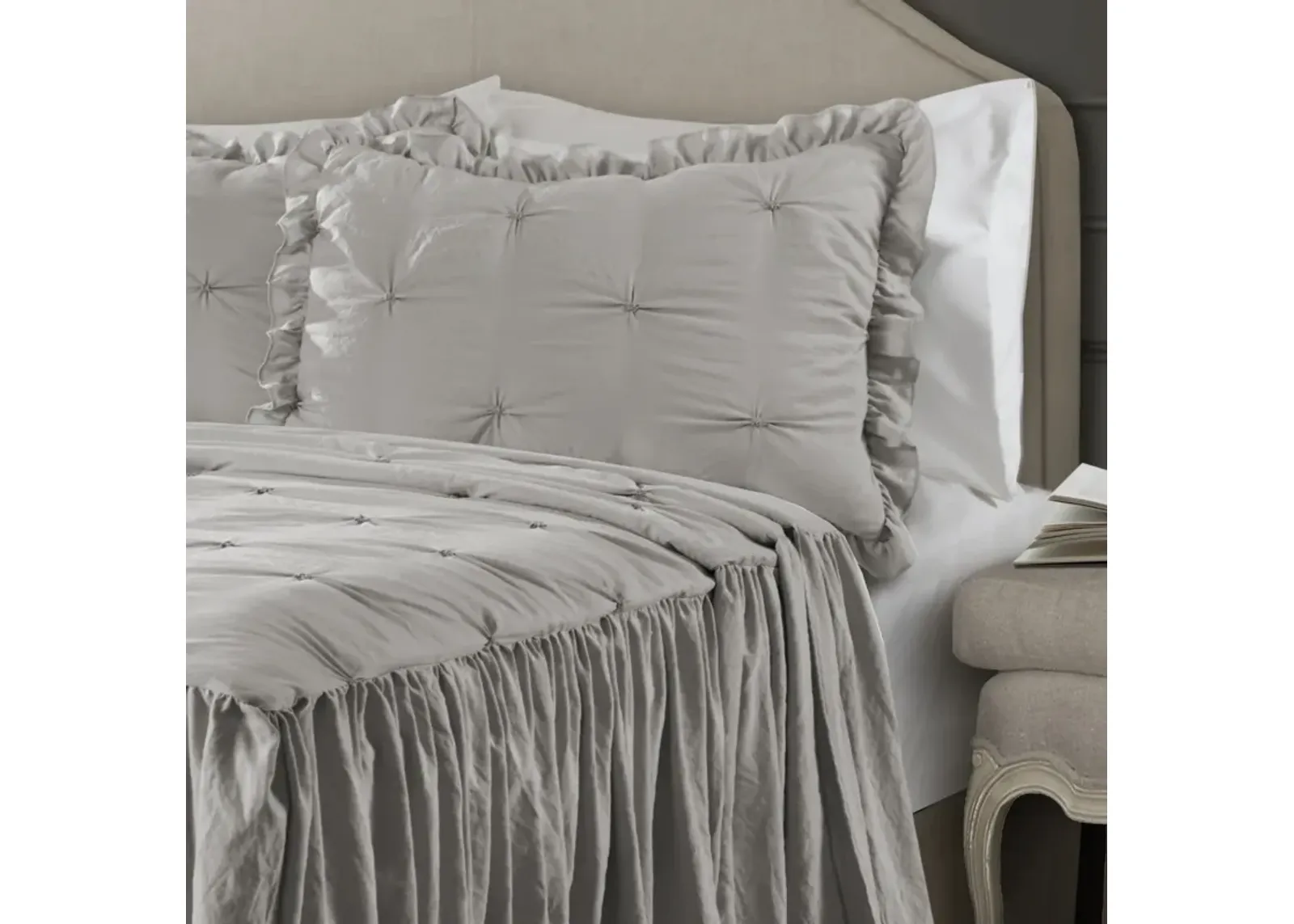 Ravello Pintuck Ruffle Skirt Bedspread 3Pc Set