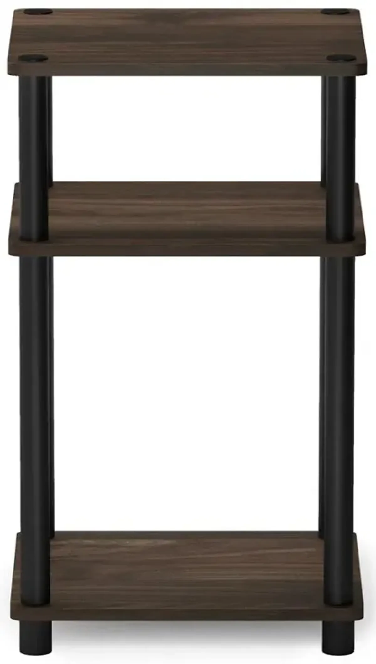 Furinno Just 3-Tier Turn-N-Tube End Table, Columbia Walnut/Brown