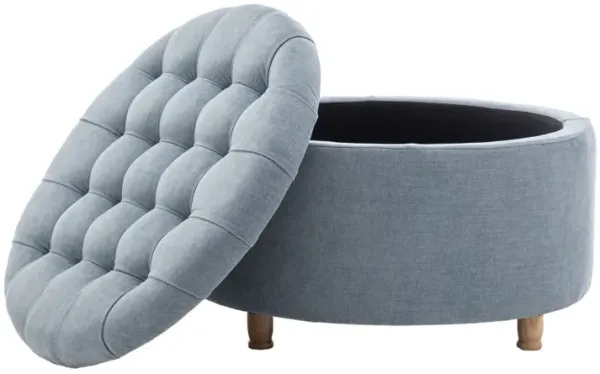 Prescott Large Round Tufted Storage Ottoman