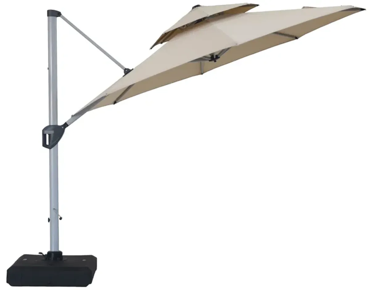 Mondawe 10ft Square Cantilever Patio Umbrella with Weighted Base Included